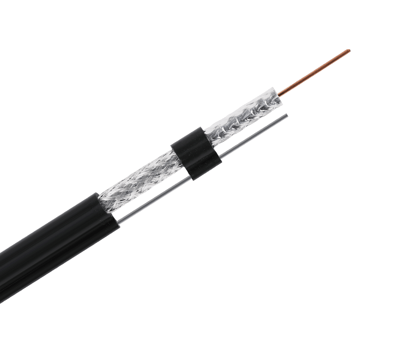 RG6MF Series 75 Ohm Standard Coaxial Cable—Single Tape & Braid with Messenger, Jelly