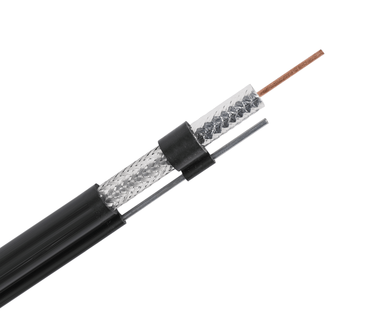 RG11M Series 75 Ohm Standard Coaxial Cable—Single Tape & Braid with Messenger
