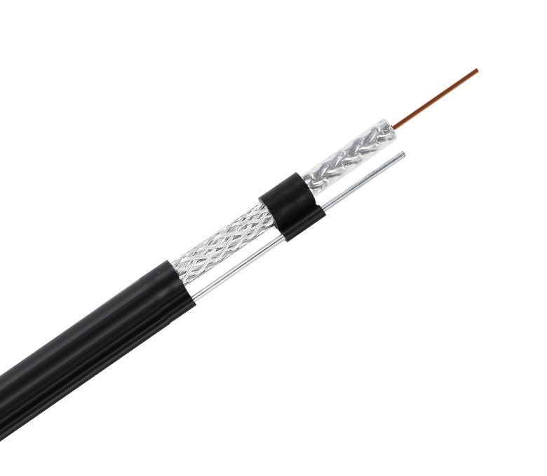 RG59QM Series 75 Ohm Coaxial Cable—Quad-Shield with Messenger