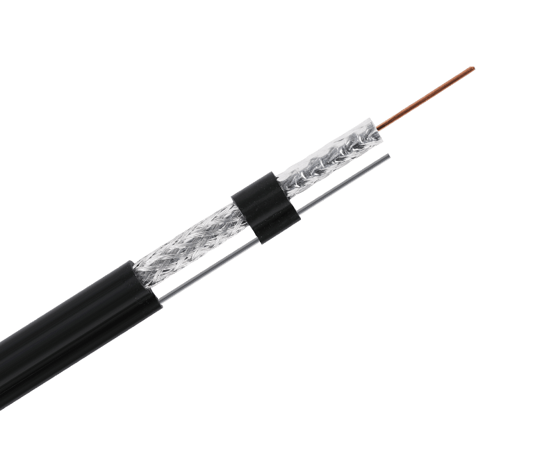 RG6MF Series 75 Ohm Standard Coaxial Cable—Single Tape & Braid with Messenger, Jelly
